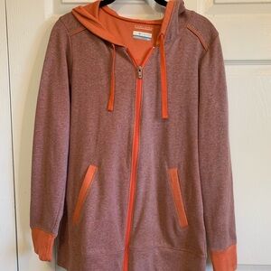 Columbia‎ mauve pink and orange lined zip up hoodie